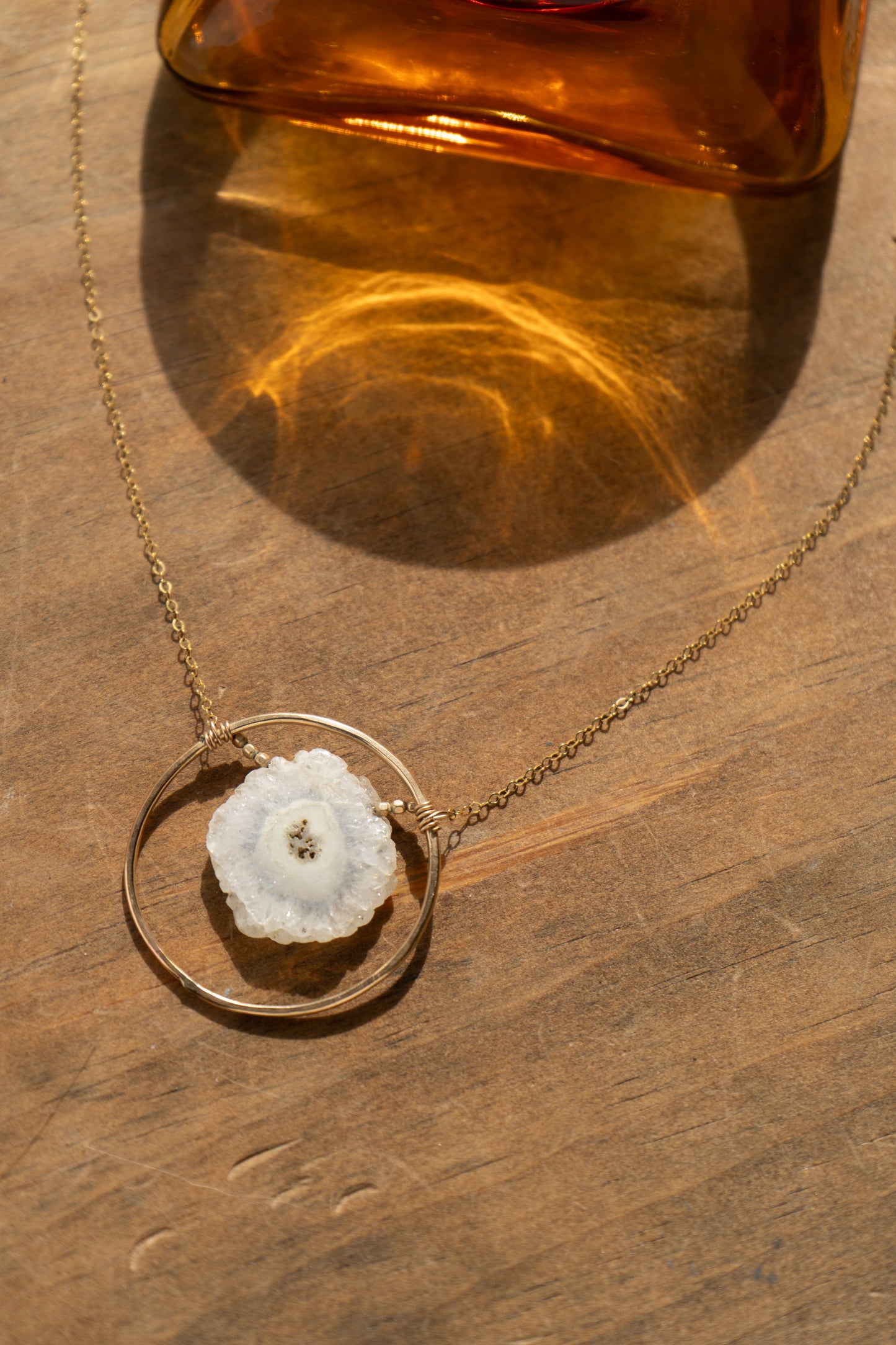 QUARTZ SLICE STATEMENT PENDANT