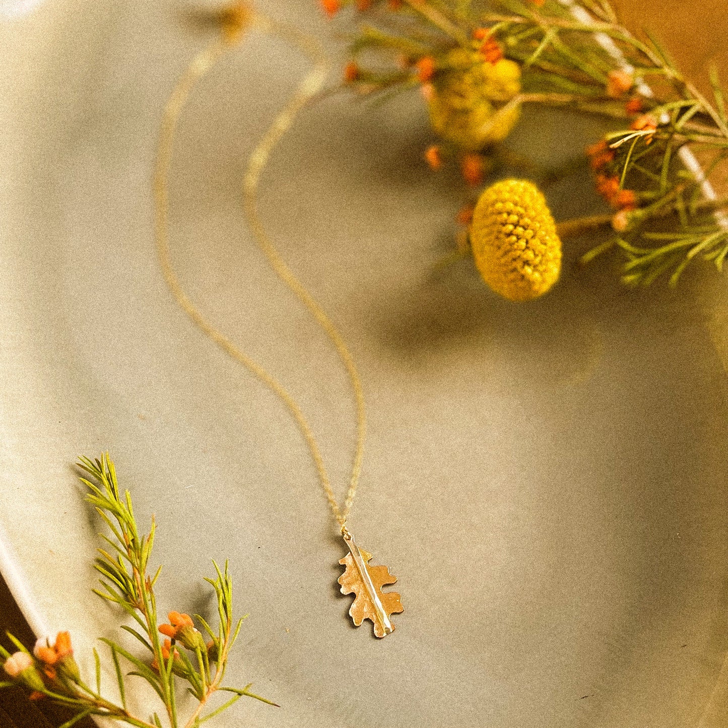 Oak leaf necklace