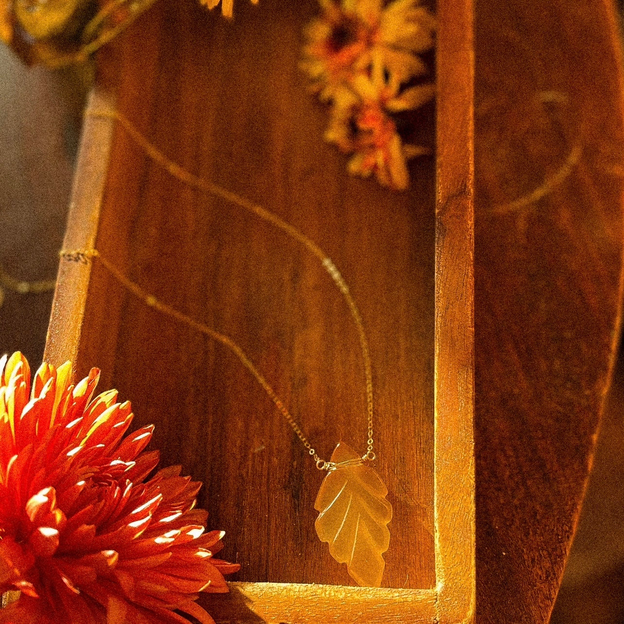 Golden leaf pendant