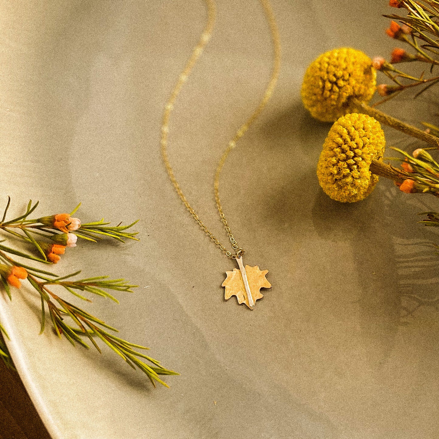 Maple leaf necklace