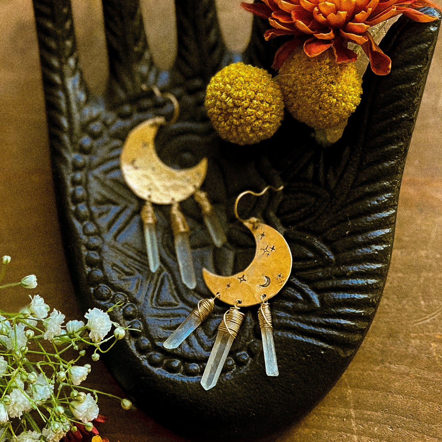 Sparkle in the raw earrings