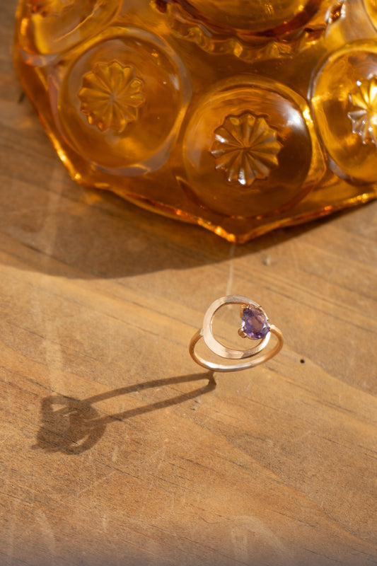 AMETHYST CRESCENT RING