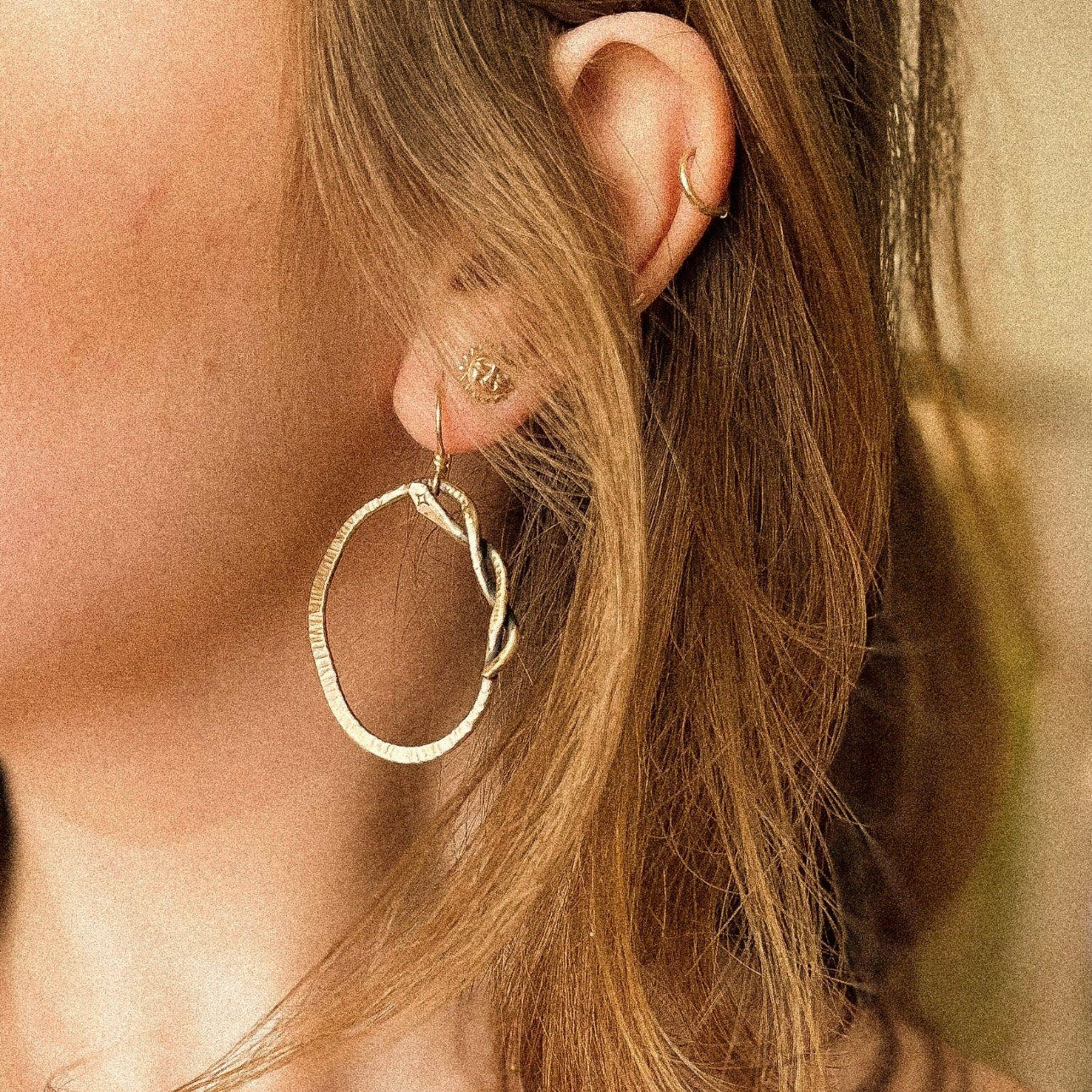 Twisted snake hoops